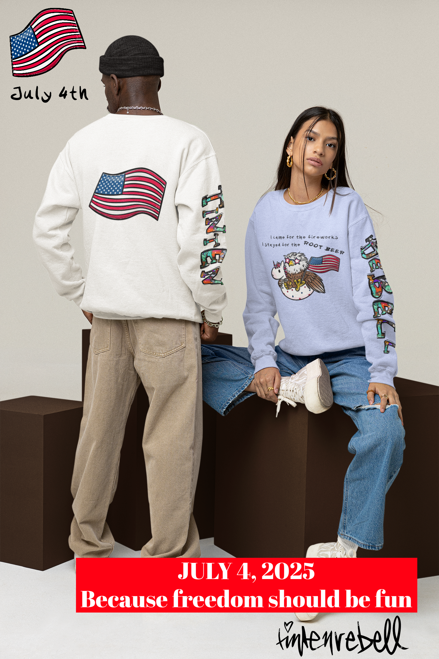 Freedom Fred™ – Limitierte 4. Juli 2025 Edition Hoodie für Erwachsene