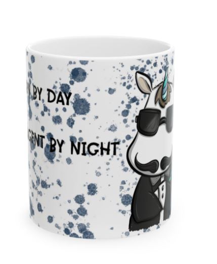 *Unicorn Agent* ☕️ Keramiktasse, (11oz) Personalisierbar