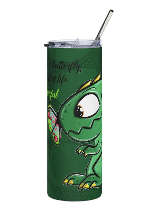 "Sip Happens – 20oz Tumbler" Thermobecher Design *Freundschaftsschmetterling* Personalisierbar