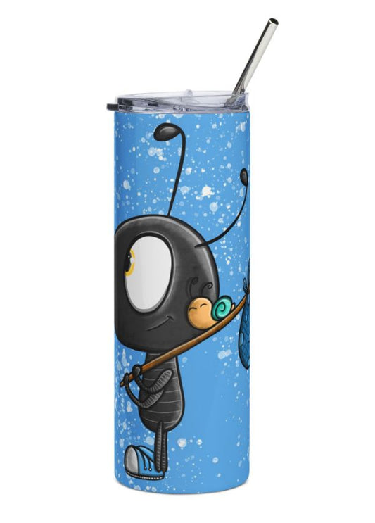"Sip Happens – 20oz Tumbler" Thermobecher Design *Edi on Tour* blau Personalisierbar