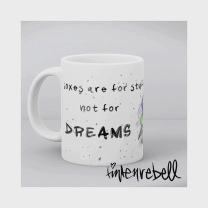 *Träume sind nicht für Schachteln* ☕️ Keramiktasse, (11oz) Personalisierbar